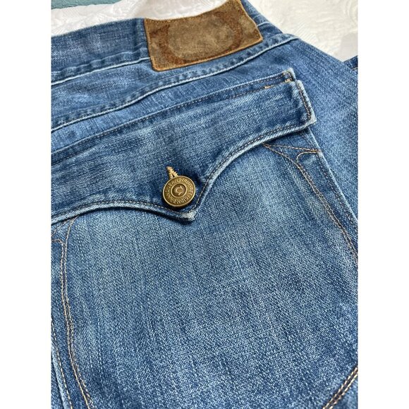 True Religion Mens Straight Leg Distressed Blue Denim Jeans Size 40 Made In USA - Picture 6 of 7